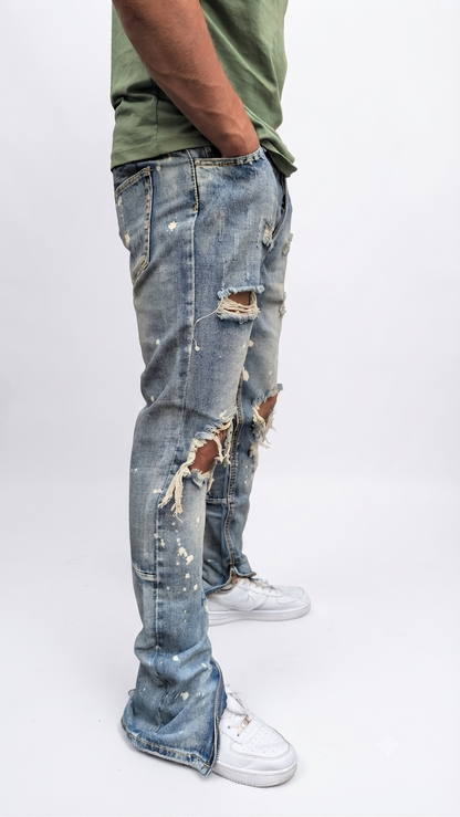 Deadstock Zip Jeans Blue