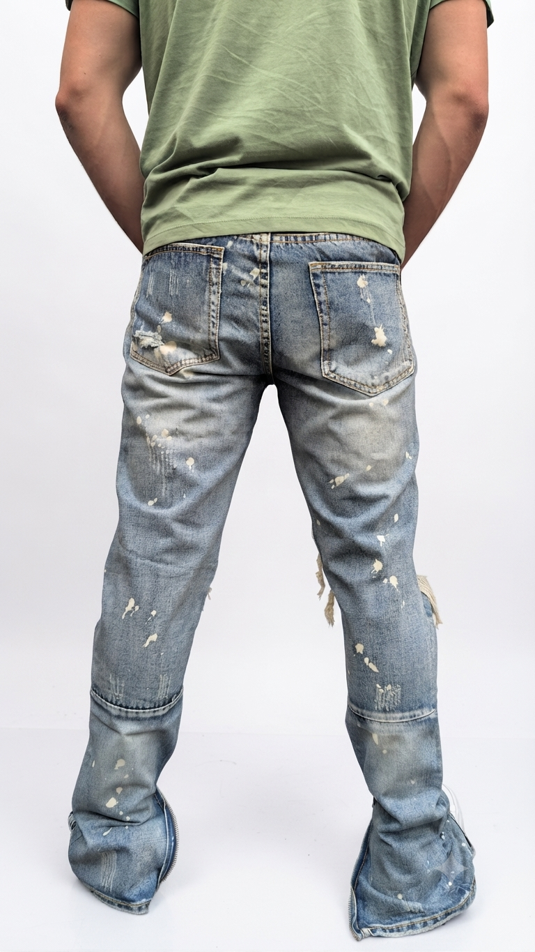 Deadstock Zip Jeans Blue
