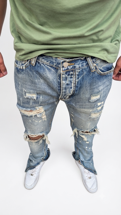 Deadstock Zip Jeans Blue