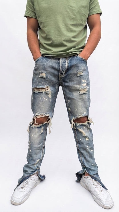 Deadstock Zip Jeans Blue