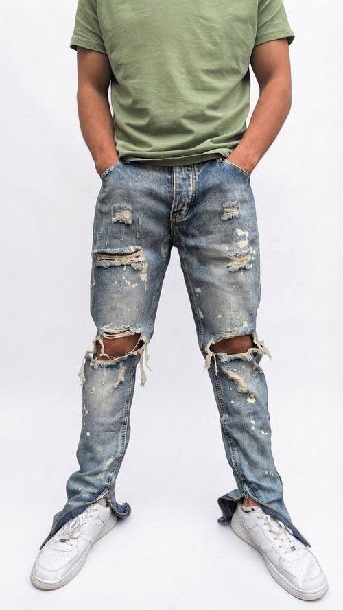 Deadstock Zip Jeans Blue