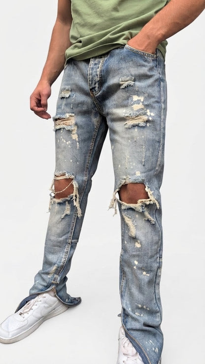 Deadstock Zip Jeans Blue