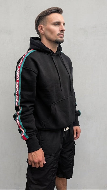 DEADSTOCK - Side-Tape Hoodie Black