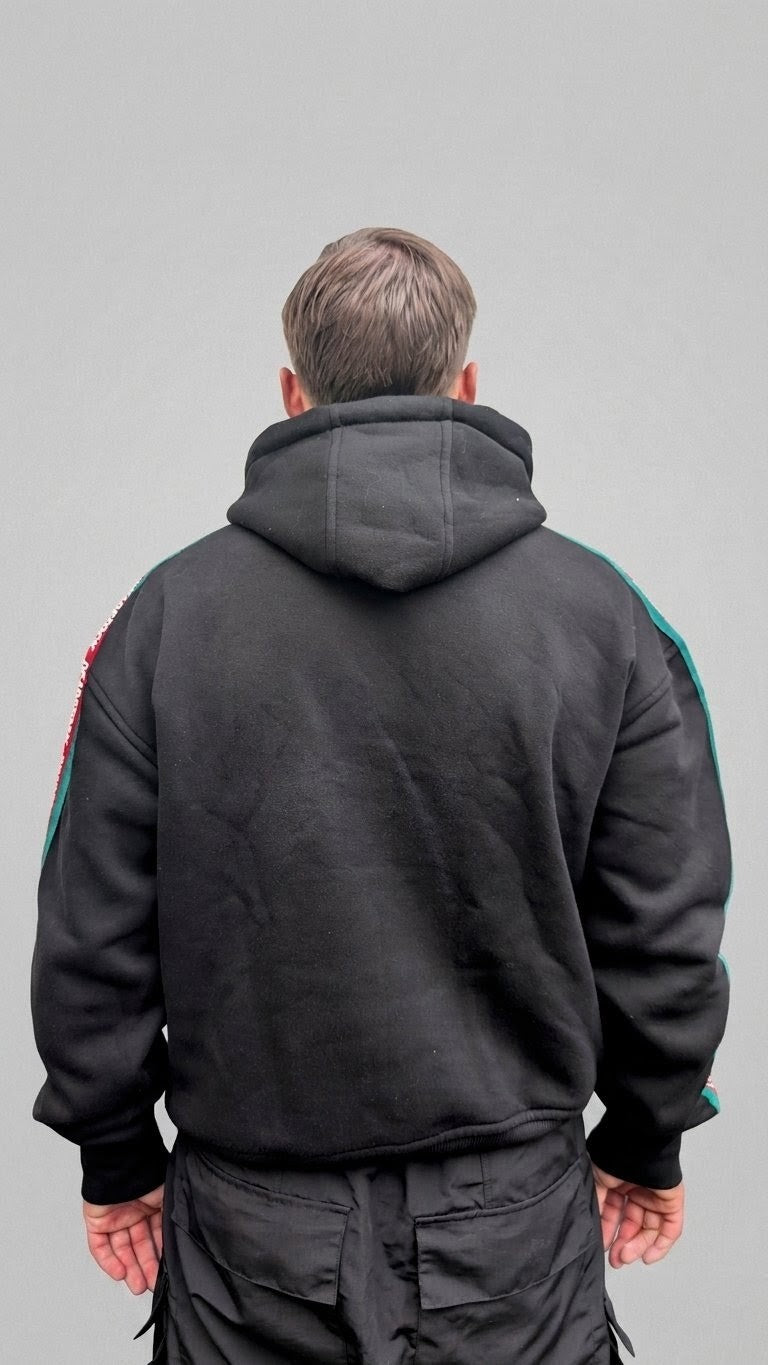 DEADSTOCK - Side-Tape Hoodie Black