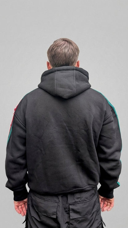 DEADSTOCK - Side-Tape Hoodie Black